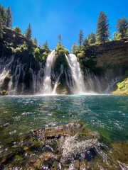 Fototapeta premium McArthur–Burney Falls Memorial State Park is the second oldest state park in the California State Parks system, located approximately 6 miles north of Burney, California. 