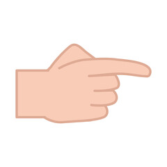 sign language hand gesture pointing with index finger, line and fill icon