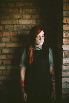 halloween portrait of young woman, natural light