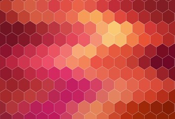 Light Red, Yellow vector pattern with colorful hexagons.