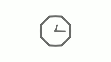 Fototapeta premium Counting down gray color 12 hours clock icon on white background,clock icon
