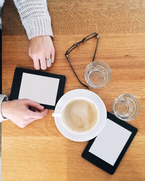 Couple Reading eBooks Together