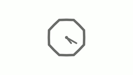 Counting down gray color 12 hours clock icon on white background,clock icon