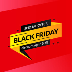 black friday sale offer discount banner illustration concept