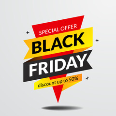 flag ribbon badge for black friday sale offer banner template