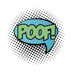 speech bubble with poof word pop art fill style