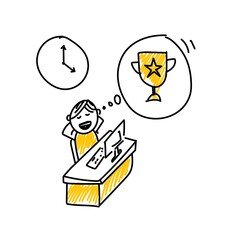 Doodle Stick Figure Target Success Goal Dream