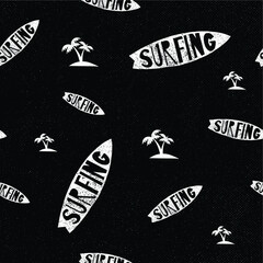 surfing board seamless pattern black and white background