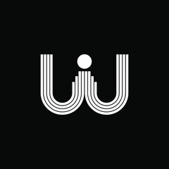 Letter W vector line dot logo design template. Unique modern minimalist white logotype symbol