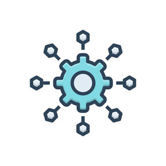 Color illustration icon for microservices