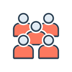 Color illustration icon for mobilisation