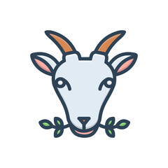 Color illustration icon for masticate