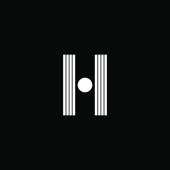 Letter H vector line dot logo design template. Unique modern minimalist white logotype symbol