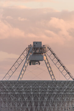 Large Radio Telescope at sunset