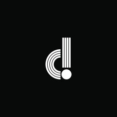 Letter D vector line dot logo design template. Unique modern minimalist white logotype symbol
