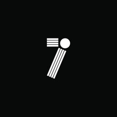 Number 7 vector line dot logo design template. Unique modern minimalist logo symbol