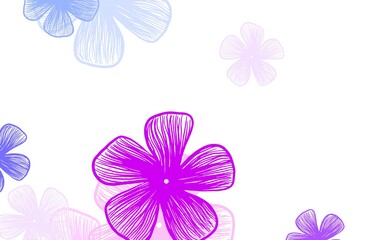 Light Blue, Red vector natural background with flowers.