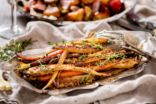 Roasted Heirloom Carrots in Balsamic Reduction
