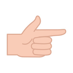 sign language hand gesture indicating right direction, line and fill icon