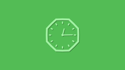 Amazing green color counting down 3d clock icon,clock isolated