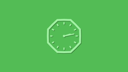 Amazing green color counting down 3d clock icon,clock isolated