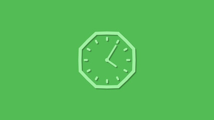 Amazing green color counting down 3d clock icon,clock isolated