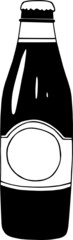 Beer bottle. Vector. Doodle, graphics. Hand drawn