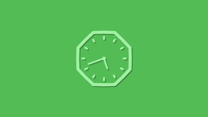 Amazing green color counting down 3d clock icon,clock isolated