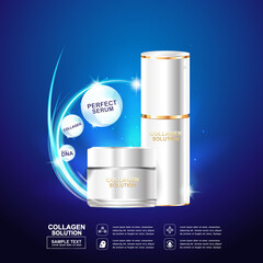 Collagen Serum and Vitamin Background Concept Skin Care Cosmetic.