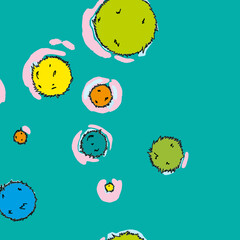 Seamless pattern colorful fluffy circle