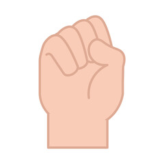 sign language hand gesture indicating s letter, line and fill icon