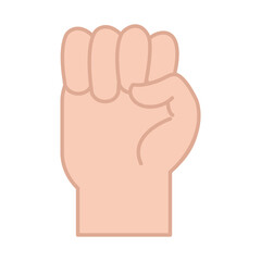 sign language hand gesture indicating e letter, line and fill icon