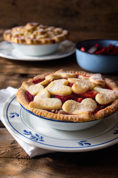 Pie with fruits and marzipan