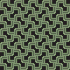 Vector seamless pattern texture background with geometric shapes, colored in green, black colors.