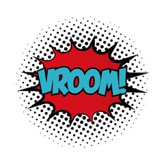 expression splash with vroom word pop art fill style