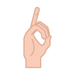 sign language hand gesture indicating d letter, line and fill icon