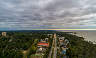 The eastern shore of Mobile Bay after Hurricane Sally 