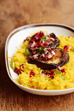 Eggplant with Pomegranate Salsa