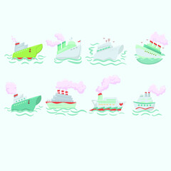 cruise ship vector clipart collection