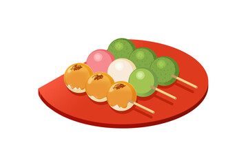 団子セット　カットイラスト