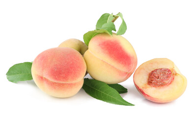 Peach isolated on a white background