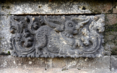 
Ancient Javanese relief sculpture, an upgrade temple from the Kadiri kingdom, Blitar, Indonesia 