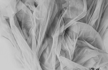 grey tulle fabric texture