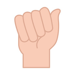 sign language hand gesture indicating a letter, line and fill icon