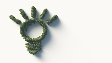 ランプ型の丘とそれを覆う緑の森