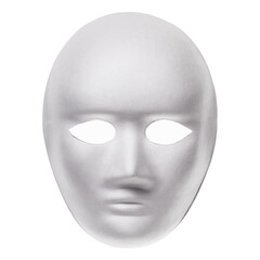 Cardboard mask isolated on white background. Close-up layout