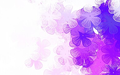 Obraz na płótnie Canvas Light Purple vector doodle layout with flowers
