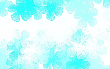 Fototapeta premium Light Green vector doodle background with flowers