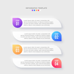 Four 4 Steps Options Timeline Business Infographic Modern Design Template