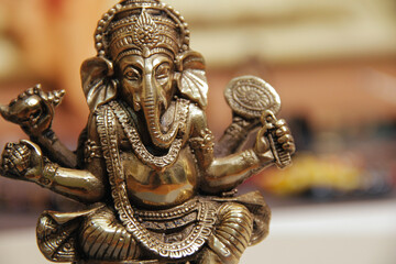 Fototapeta na wymiar Close-up of figurine of god Ganesha